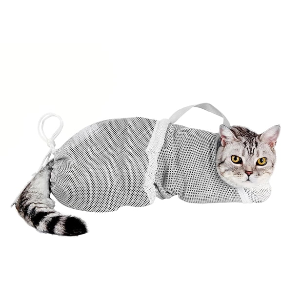 GASTROPOD Cat Bathing Bag Anti-Bite & Scratch Grooming Restraint Bag for Cat Wash,Adjustable Mesh Shower Bag for Nail Trimming,cat bathing bag with paw openings,Breathable Bath Bag
