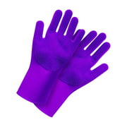 FIDAC 1 Pair Magic Scrubber Silicone Dishwashing Gloves For Home Cleaning