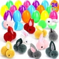 thumbnail image 6 of HILABEE 24 Pieces Easter Eggs with Easter Bunnies Stuffed Toy, Easter Basket Stuffers Ornaments for Kids, Colorful Mini Plush Animals, 6 of 6