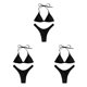thumbnail image 5 of Yuarrent Traje de baño sexy para mujer Color sólido Playa Baño Ropa de playa Traje de baño de secado rápido Ropa para viajar Buceo Baño Negro S 3Conjunto, 5 of 6