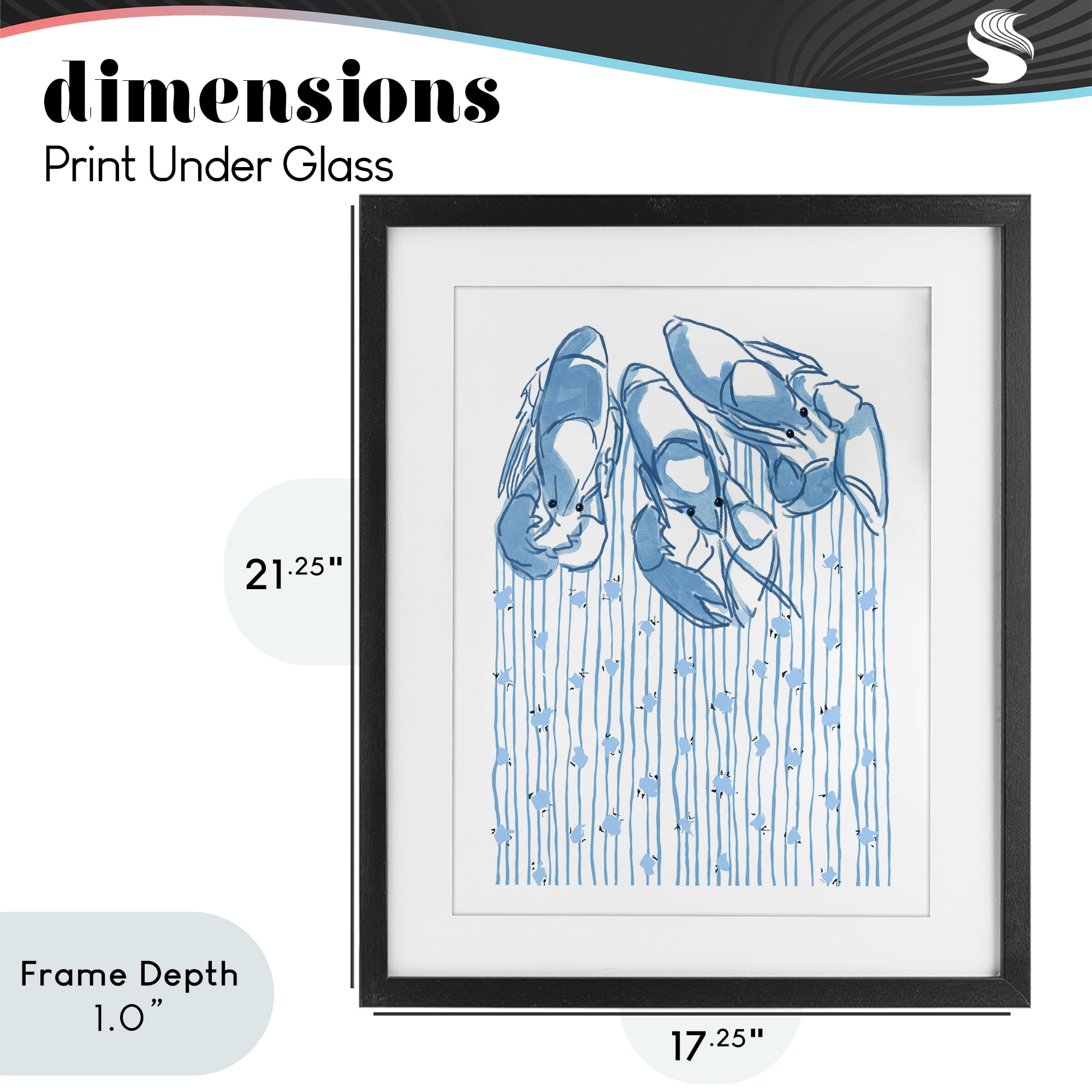 Stupell Industries Lobster Trio with Strings Black Framed Print Under Glass, design by Melissa Tilley