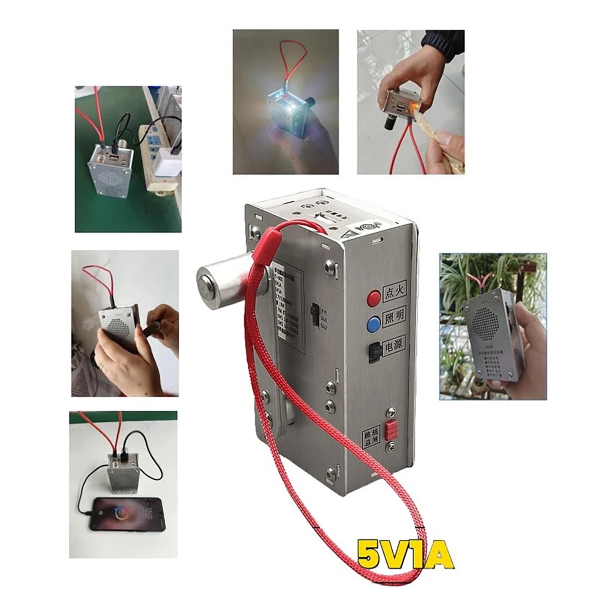 Hand Crank Generator 5 Volts  Phone Charger Portable Power Pack Outdoor Emergency Lighting Radio