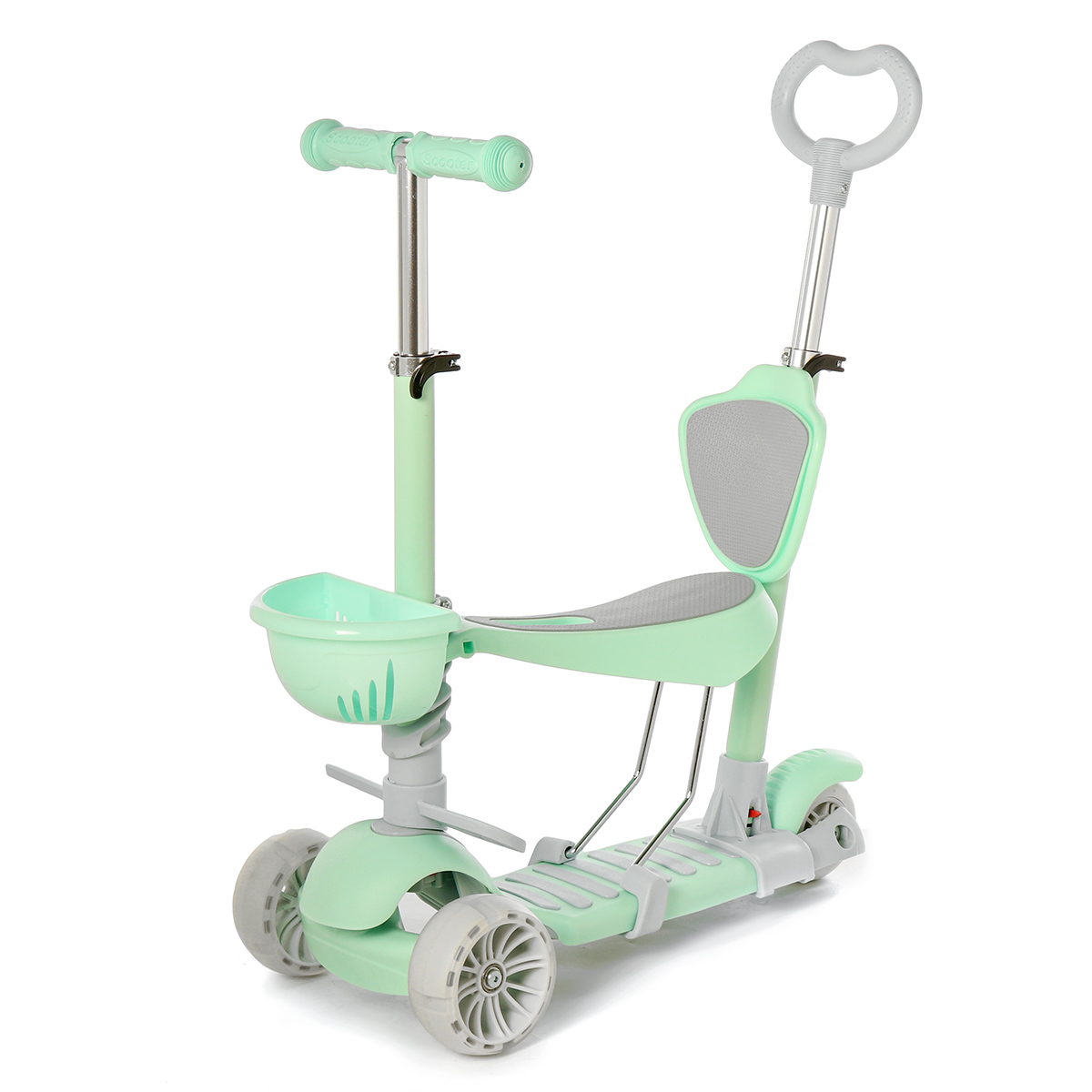 Toddler Scooter, Convertible 5in1 Scooter For Kids With Four Smooth LED Light Up Wheels and
