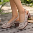 thumbnail image 3 of Pandaie Women's Block Chunky Heels Sandals Platform Closed Toe Orthopedic Wedge Pumps Summer Beach Slingback Heeled Dress Shoes (Khaki,8), 3 of 6