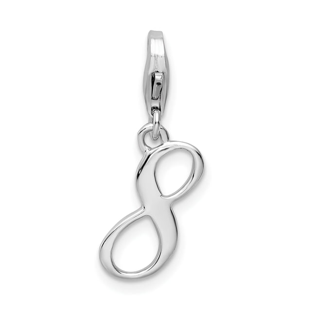 925 Sterling Silver Number 8 Pendentif Pendentif Charmes