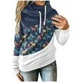 thumbnail image 1 of Sudaderas con capucha y cuello vuelto para mujer, sudaderas con estampado navideño de manga larga, suéteres, Tops con cordón Fridja fhghd3229, 1 of 5