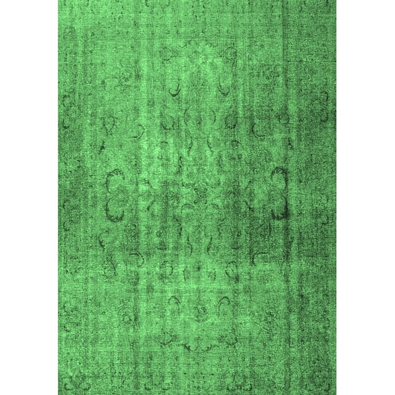 Ahgly Company Indoor Rectangle Persian Emerald Green Traditional Area Rugs, 2' x 3'