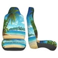 thumbnail image 4 of KAKALAD Summer Beach Palm Trees 01 Car Seat Covers Set Vehicle Front Seats Protector 2 Pcs, 4 of 9