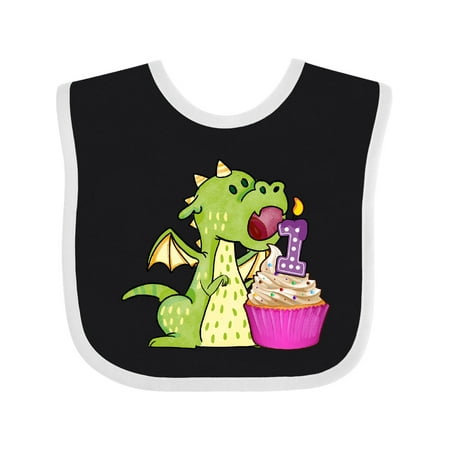 

Inktastic Dragon Cupcake 1st Birthday Boys or Girls Baby Bib
