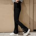 thumbnail image 2 of Toddler Girls Pants Tollder High Elastic Waist Flare Leg Casual Long Bell Bottom Trousers Pants for Girls Size 10-12T, 2 of 9