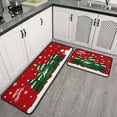 thumbnail image 6 of Merry Christmas Kitchen Rugs and Mats Set of 2,Red Christmas Tree Kitchen Decoration,Non Slip Absorbent Kitchen Mat Waterproof Runner Rug for Laundry Room and Sink 17x 48+17x30 Inches, 6 of 6