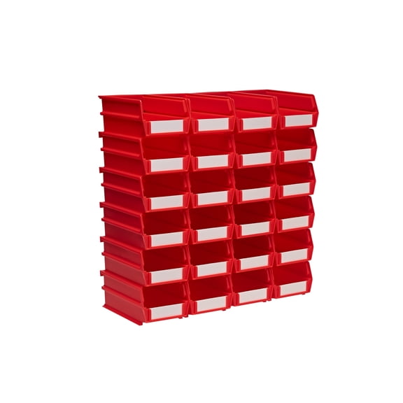 Triton Products® 3-220R 7-3/8"L x 4-1/8"W x 3"H Interlocking, Hanging Polypropylene Bins, 24ct