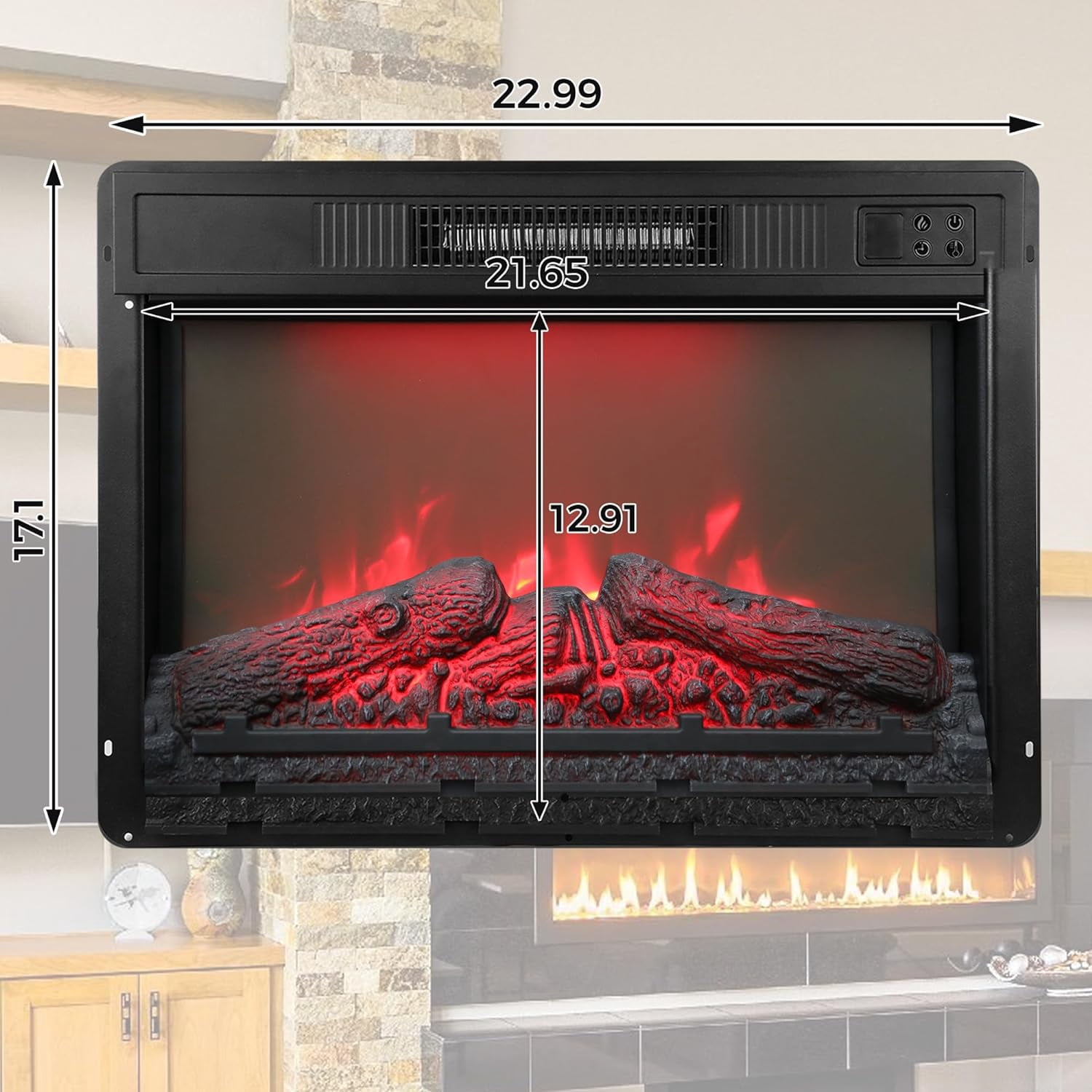 CozyHom 23 Inch Electric 27 °C Adjustable Flame Colors Fireplace