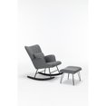 thumbnail image 4 of Tcbosik Modern Upholstered Rocking Chair with Ottoman - Glider Rocker with High Back - Comfy Reading Chair for Living Room Bedroom - Grey, 4 of 8