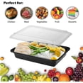 thumbnail image 7 of Diska NuLife 16oz Rectangular Food Container 50 Set | Black PP Polypropylene Containers With Lids For Storage | Microwave & Freezer Safe | Eco-Friendly, BPA-Free, 7 of 7