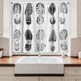 thumbnail image 2 of Ambesonne Grunge Kitchen Curtains, Damaged Murky Artisan, 55"x39", Grey and White, 2 of 3