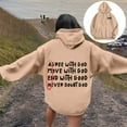 thumbnail image 2 of Women's Hoodies Sweatshirts Cozy Graphic Hoodie for Women with Stylish Long Sleeve Sweatshirt Top Khaki 2XL, 2 of 5