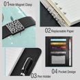 thumbnail image 4 of Leather Notebook with Pen Holder Writing Notepad Includes 100 Pages Lined Journal Cute Otter Pattern, 4 of 6
