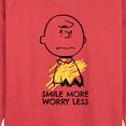 thumbnail image 2 of Peanuts - Smile More Worry Less - Women's Lightweight French Terry Pullover, 2 of 6