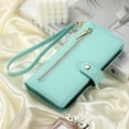 thumbnail image 7 of Allytechgroup Wallet Case for Apple iPhone 16 Pro Max, 9 Cards Holder + Zipper Pocket + Hand Wrist Shockproof Stand Flip Cover RFID Blocking Phone Case for Women Men, Mint, 7 of 7