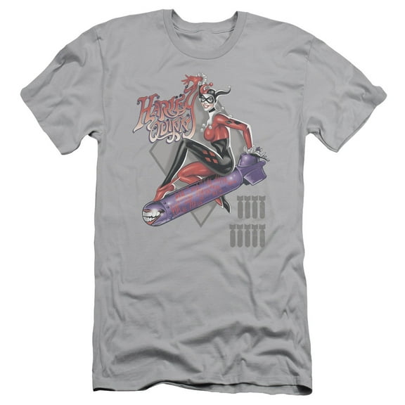 DC Comics Harleys The Bomb S/S Adult 30/1 T-Shirt Silver