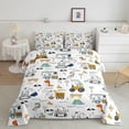 thumbnail image 1 of Construction Bedding Set Full Size Equipment Trucks Comforter Set for Kids Boys, 1 of 7