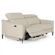 Divani Casa Eden Modern Metal and Leather Upholstered Sofa in Gray