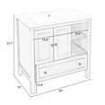 thumbnail image 5 of Fulvari Fulvari 30" Bathroom Vanity With Top Sink Doors Drawers Vanity, Freestanding Cabinet Solid Wood Frame Ceramic Sink, Grey, 5 of 9