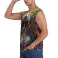 thumbnail image 3 of Lsque Colorful Flower Meditating Hamster Print Men's Cotton Blend Sleeveless Muscle Shirts (S-3XL)- Moisture Wicking, Odor Protection, UPF 30+,Small, 3 of 8