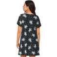 thumbnail image 2 of Bixox Turtle Pattern Women's Nightgown, Soft & Breathable Sleepwear, Round Neck Knee-Length Pajama Dress,Loungewear for Home & Sleep, 2 of 7