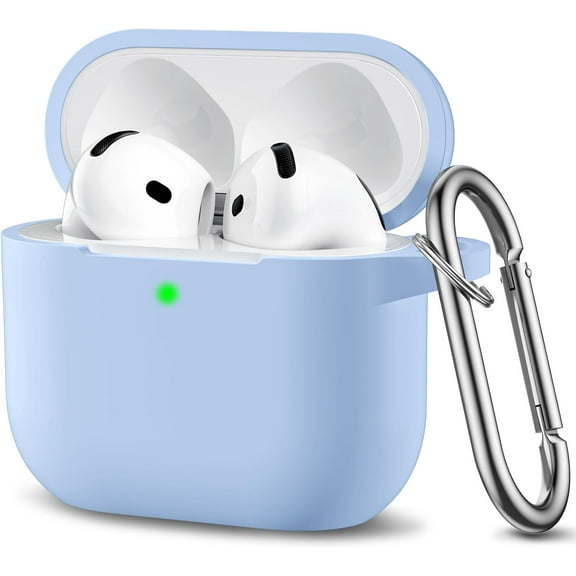 Comvin Compatible With Apple Airpods 4 Case Cover for Women Men, Silicone, Blue
