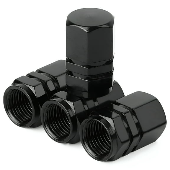 MELIVO Tire Valve Stem Caps 4 Packs Screw-On Aluminum Alloy Tire Valve Stem Caps Dustproof Tire Caps Heavy-Duty Universal Hexagon Tire Air Caps