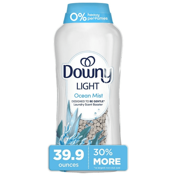 Downy Light Laundry In-Wash Scent Booster Beads, Ocean Mist Scent, 39.9 oz
