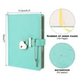 thumbnail image 2 of Uxcell B6 Diary with Lock and Key, Journal with Lock Cute Journaling Leather Notebook Journal Diary Heart Lock, Green, 2 of 4