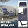 thumbnail image 4 of Blue Zero Gravity Chair, Recliner, Lounge Chair, Folding Chair with Side Tray, Metal, Textilene Fabric, 300LB Weight Capacity, Indoor & Outdoor Use, Unisex, Blue, 4 of 9