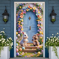 thumbnail image 5 of Colorful Floral Easter Banner Cute Bunny Bunny Backdrop Pastel Eggs Spring Garland Floral Background for Easter Party Spring Celebration Home Decoration, 5 of 9