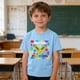 thumbnail image 1 of Blusas y camisas de manga corta con cuello redondo para niños y niñas, camisetas gráficas de manga corta, blusas con estampados bonitos para la temporada escolar., 1 of 9