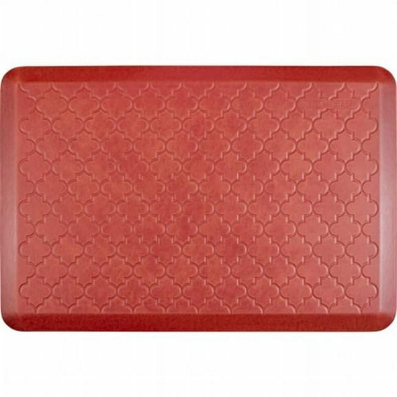 WellnessMats ET32WMRRTAN Estates Trellis Kitchen Mat - Sunset, 3 L x 2 W ft.