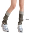 thumbnail image 6 of Eoperou 1 Pair Women Winter Calf Socks Button Opening Knitting Patchwork Color Matching Japanese Keep Warm Anti-slip Preppy Style Leg Warmers for Student, 6 of 8