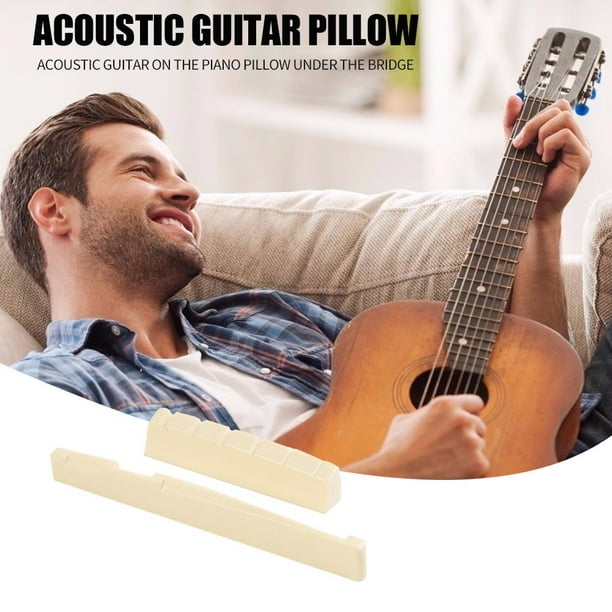 Sillín de guitarra acústica para zurdos + reemplazo de tuerca para guitarra popular de 6 cuerdas