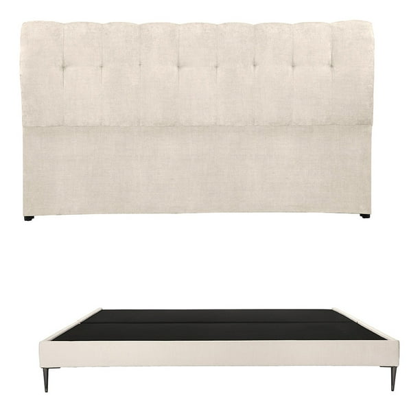 Box Base Cama Slim King Size + Cabecera Nube Dicasa Crema