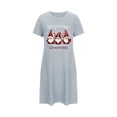 thumbnail image 3 of Fartey Christmas Nightgown for Women Funny Gnome Graphic Sleep Dress Soft Comfy Short Sleeve Crew Neck Sleepshirt Casual Daily Loungewear Blue L, 3 of 6
