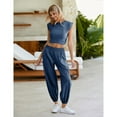 thumbnail image 2 of PUWEI Women's Casual Two Pieces Outfits Cropped Top High Rise Sweatpants Workout Tracksuit, 2 of 7