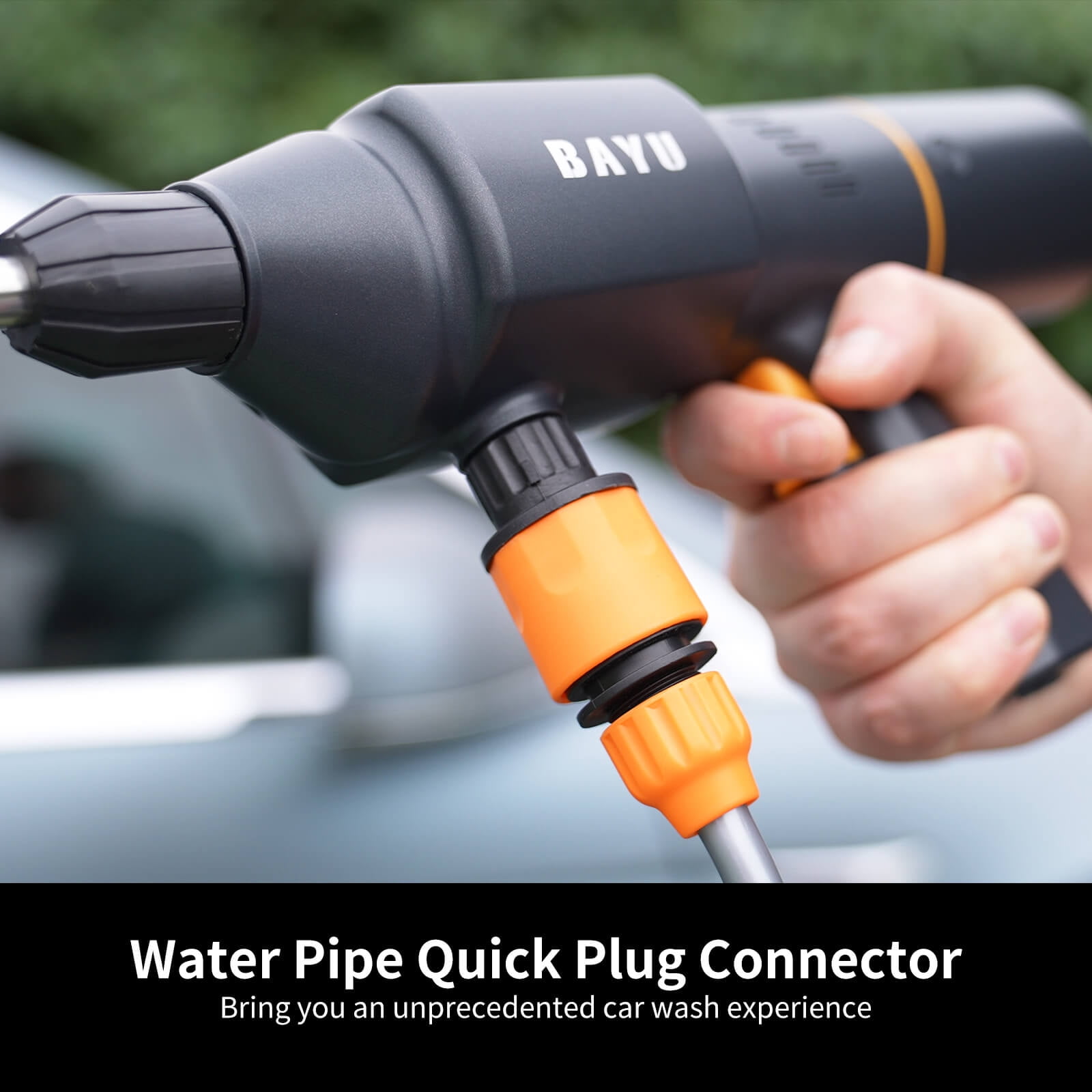 BAYU 2 in 1 Cordless Pressure Washer, 200PSI Portable Car Pressure Washer, 15000mAh Car Washer with 6-in-1 Nozzle, Handheld Pressure Washer for Car, Home, Garden
