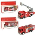 thumbnail image 3 of CSCHome Ladder Truck, Pull Back Fire Truck Toys, Metal Ladder Truck and Fire Truck Best Birthday Gifts for Toddlers(Ladder fire truck), 3 of 8