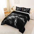thumbnail image 2 of Homewish Wild Lightning Full Size Comforter Sets,Contemporary Aesthetic Bedding Comforter Set,Gray,Black Reversible,3 Pieces,1 Comforter and 2 Pillowcases, 2 of 7