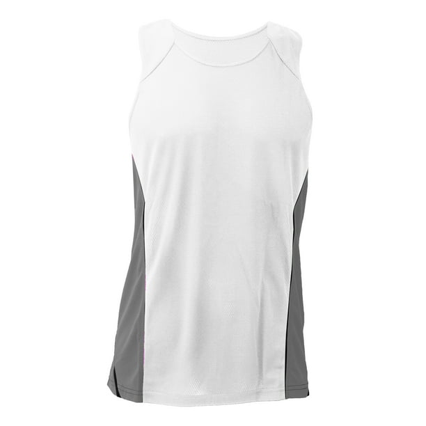Gamegear® Cooltex - Camiseta transpirable sin mangas para hombre (Blanco/Gris)