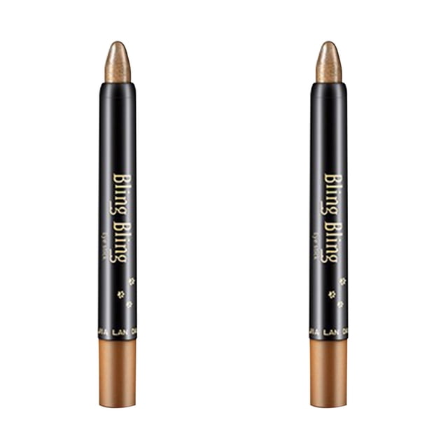 Fiudx Lápiz de Sombra de Ojos para Mujer Lápiz de Sombra de Ojos Flash Barra de Sombra de Ojos Continua 2 Piezas