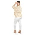 thumbnail image 3 of Blusa cruzado con cinto Roman Fashion /Tallas Extras, 1684 (Hueso-beige) beige 42, 3 of 5