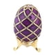 thumbnail image 1 of Organizador de joyería Hugo de cristal vintage en apariencia de huevo violeta, 1 of 7